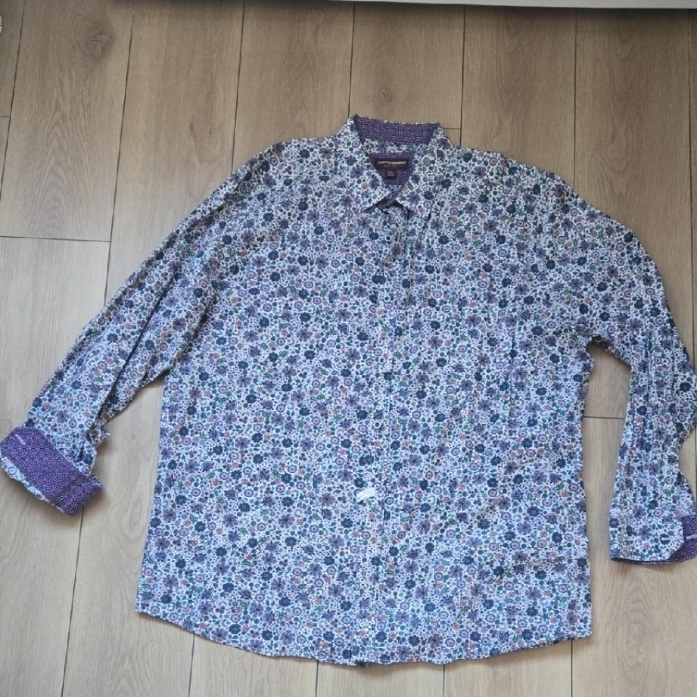 Johnston & Murphy Men's Multi-color Floral Casual Shirt in size XXL